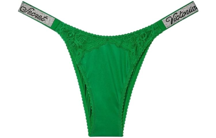 Victoria'S Secret Logo Lace Bikini Bottom Green