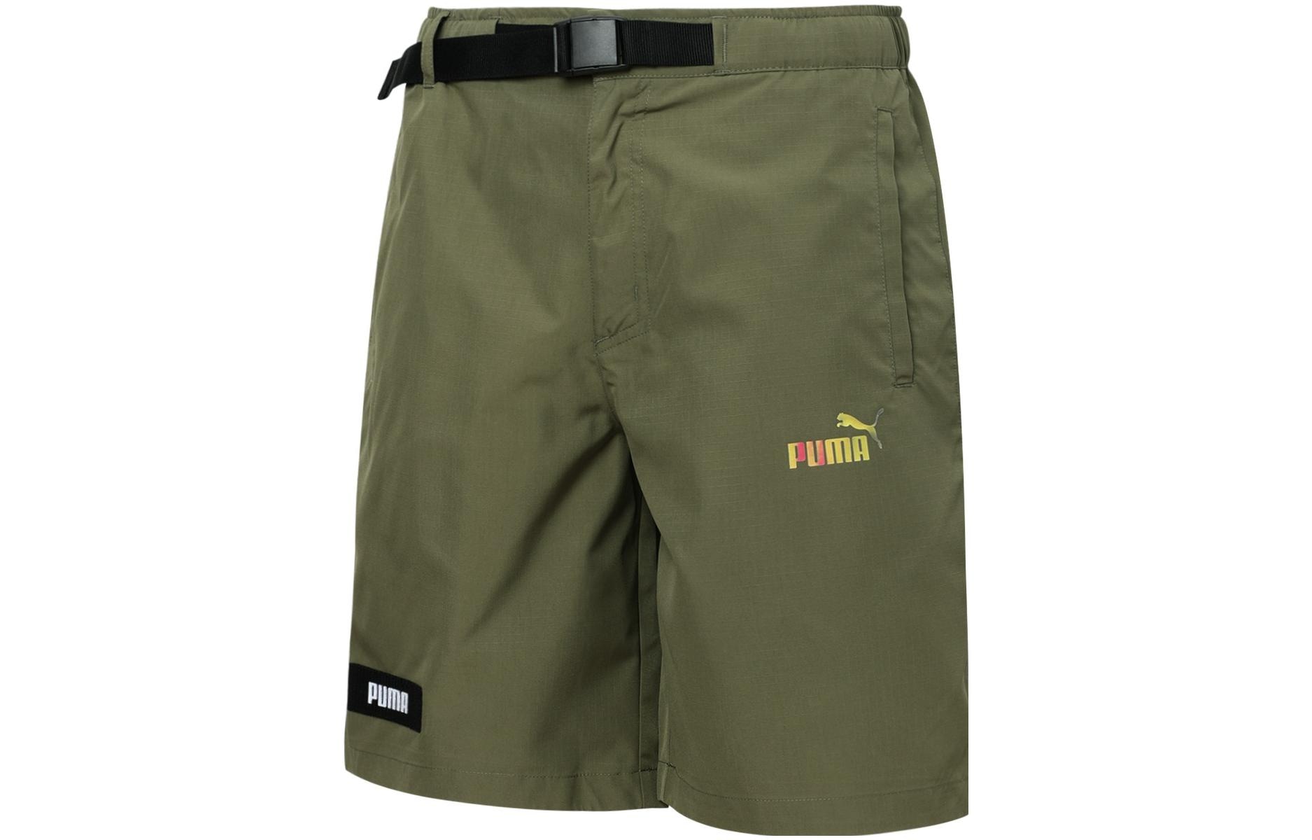 Puma Logo Print Shorts Green — фото 2