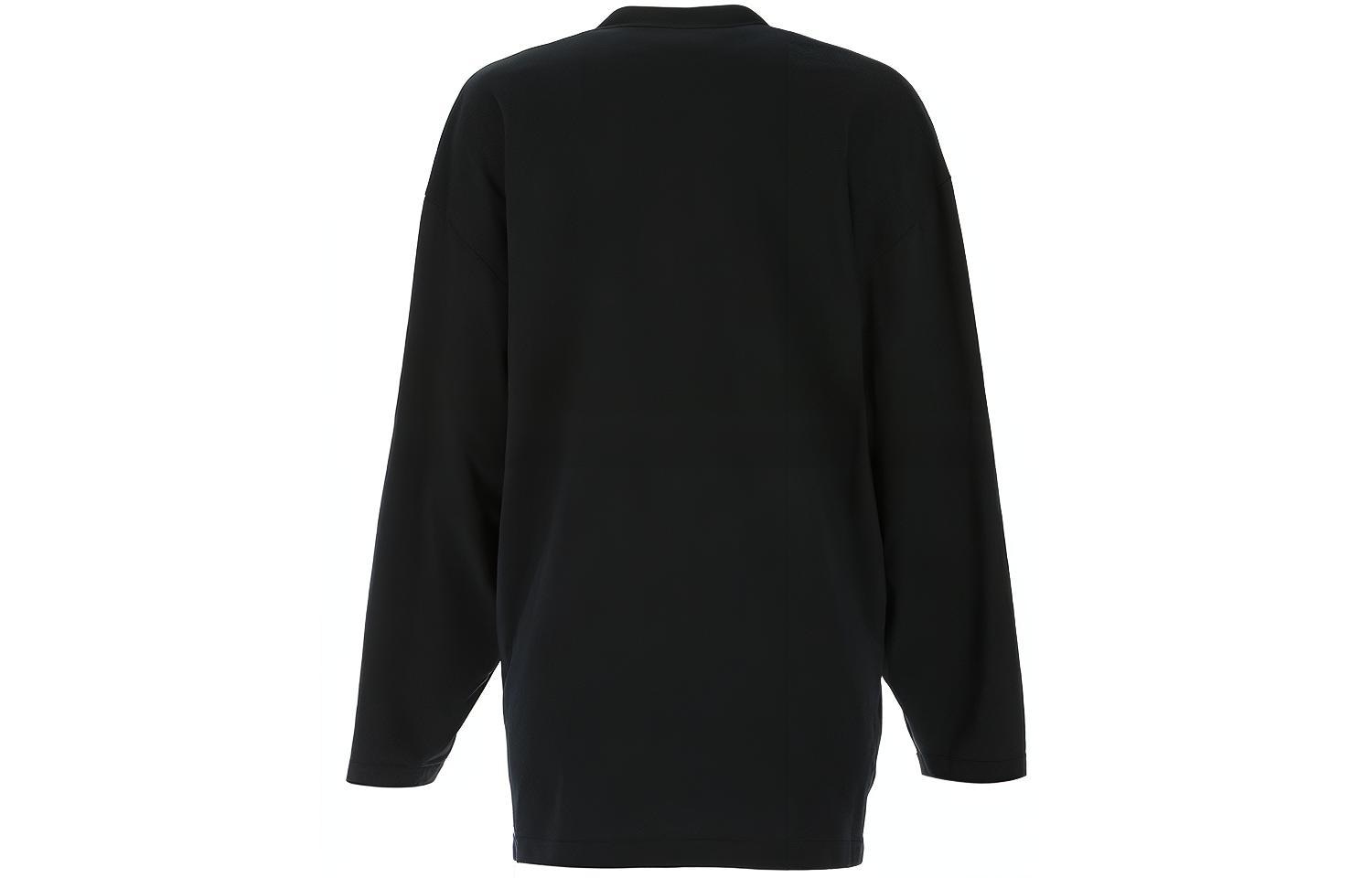 Balenciaga SS21 Multilingual Logo Long Sleeve Tee Black — фото 1