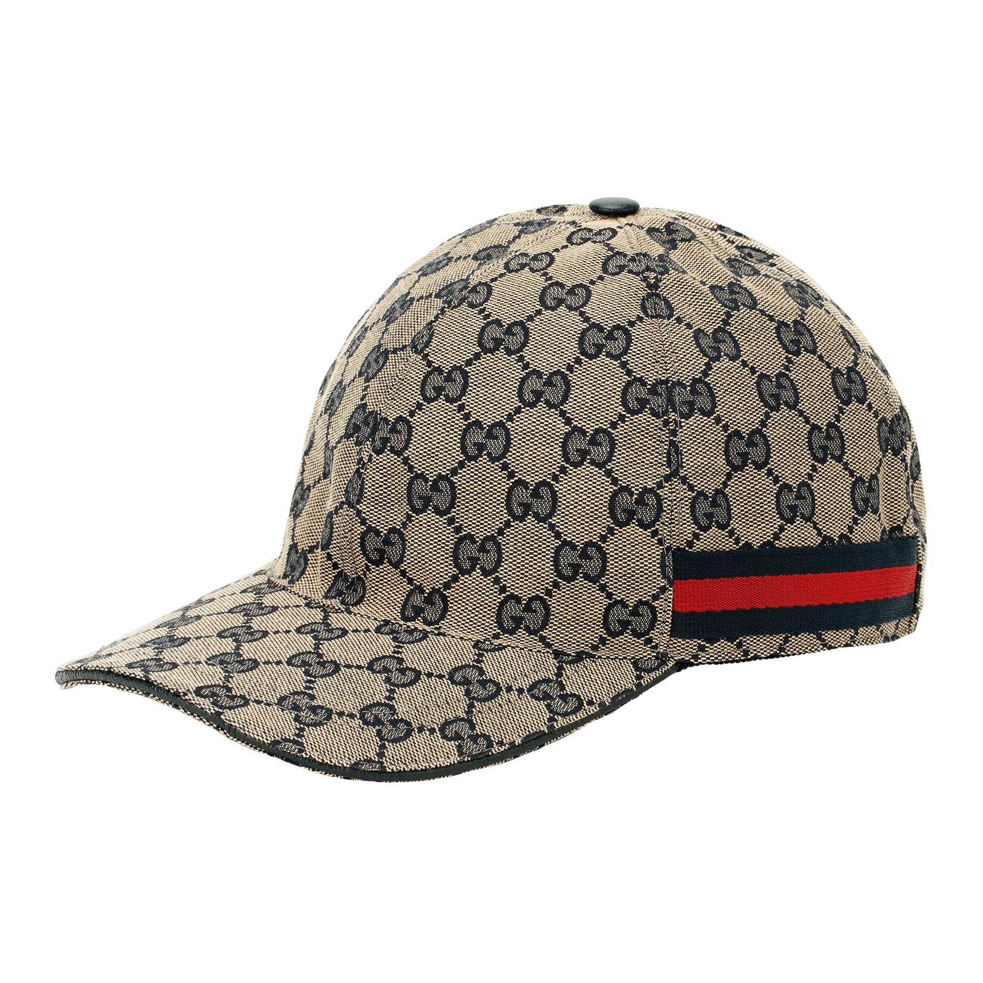 GUCCI/古驰 Gucci GG Canvas Baseball Cap Beige/Blue