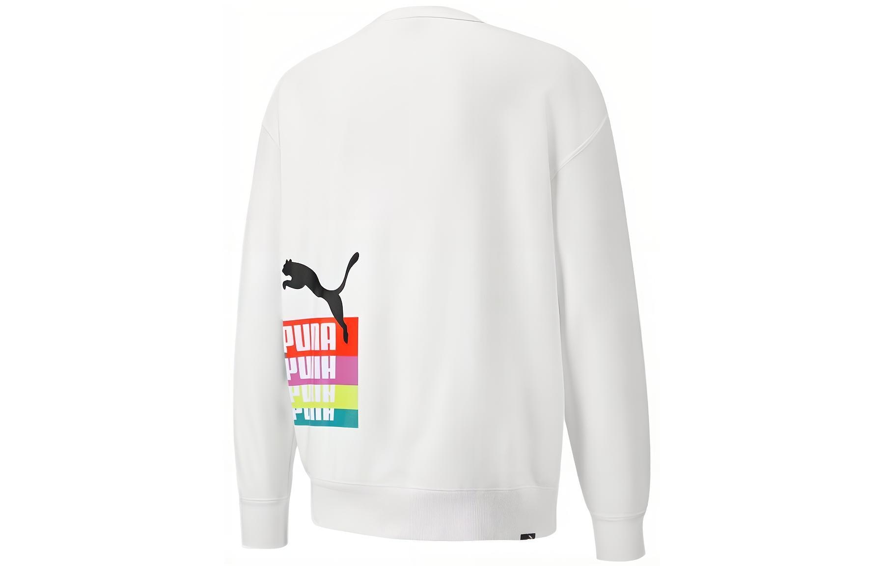 Puma Logo Crewneck Sweatshirt White — фото 1