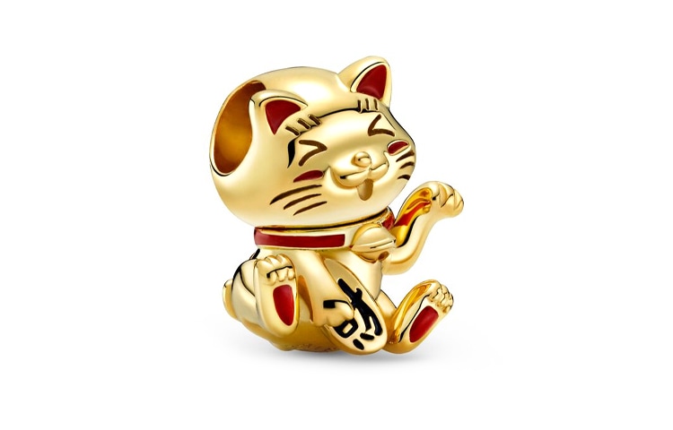 Pandora/潘多拉 Pandora Shine Lucky Cat Charm Gold