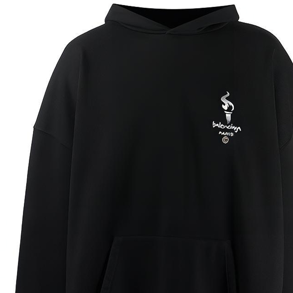 Balenciaga Torch Logo Oversize Hoodie Black — фото 4