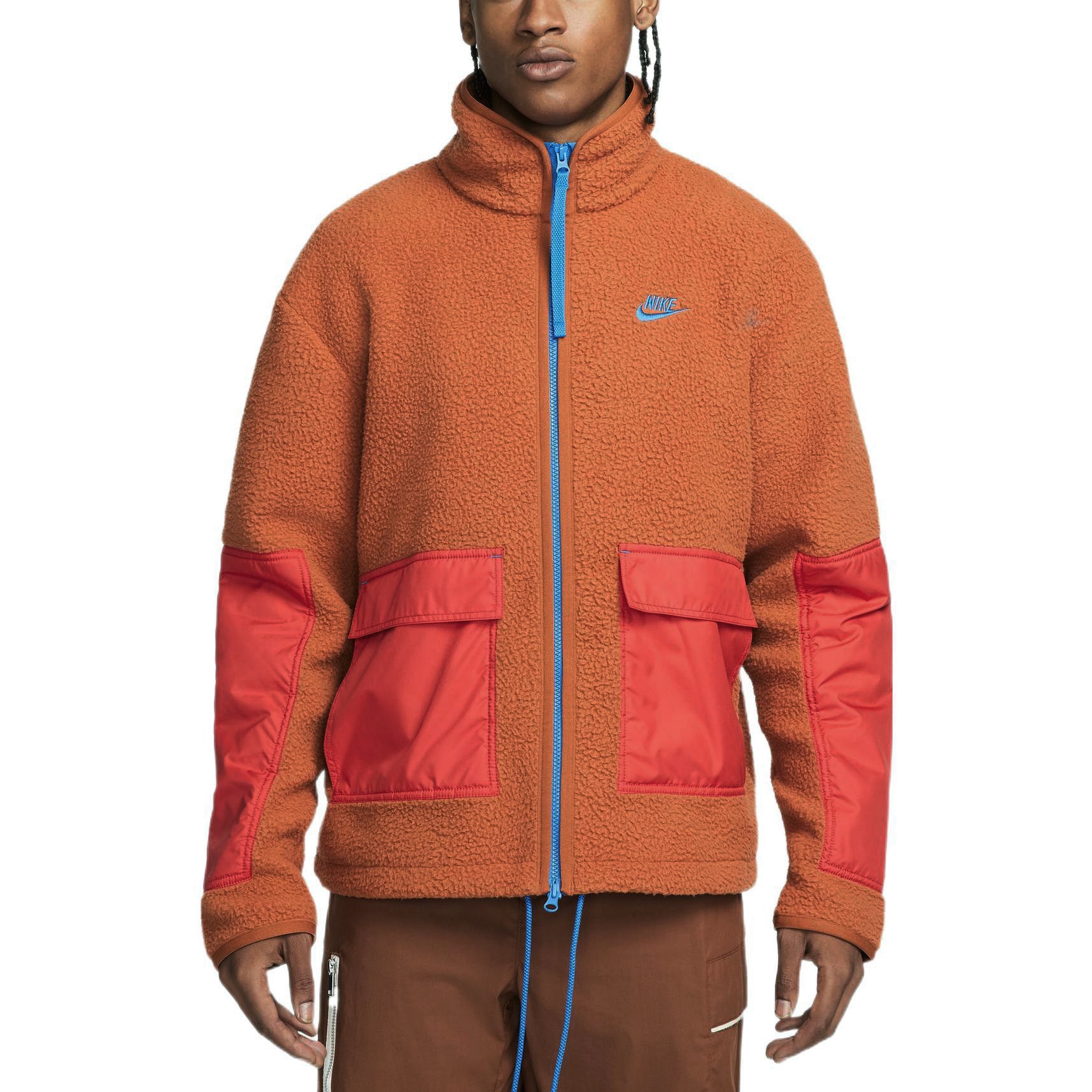 Nike Fleece Logo Jacket Orange — фото 3