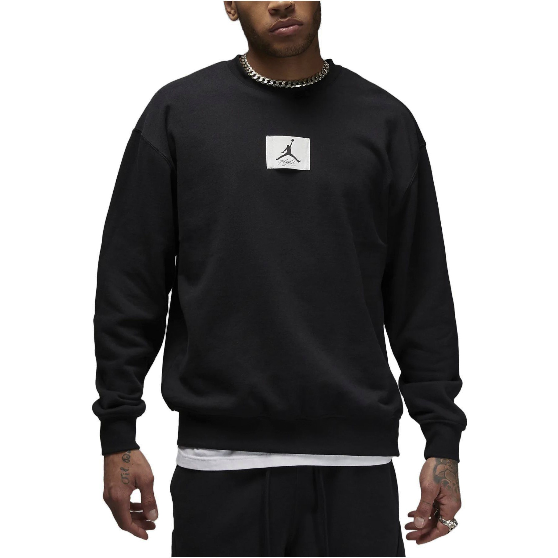 Jordan Logo Crewneck Sweatshirt Black — фото 4