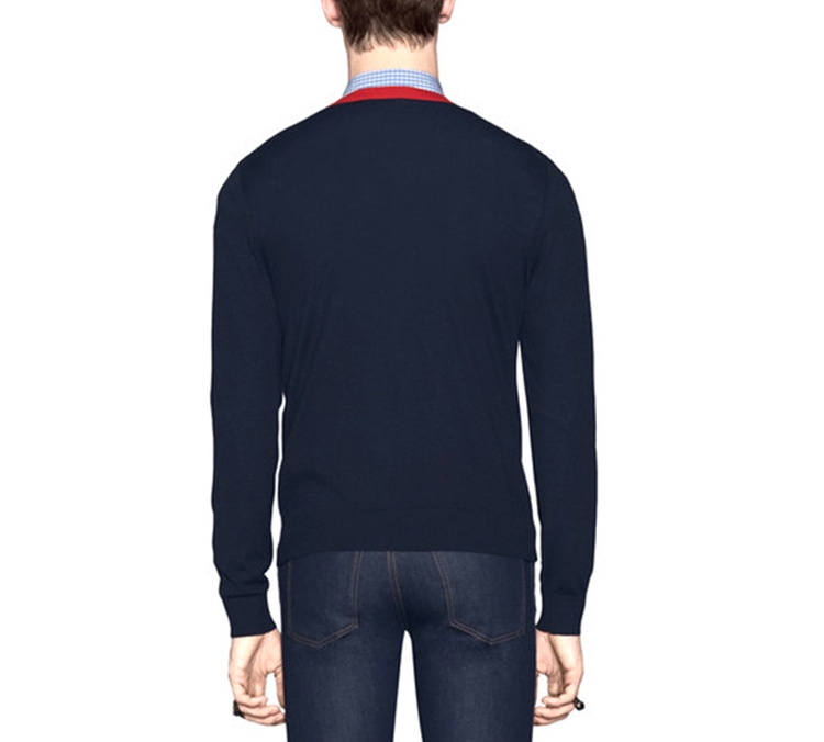 Gucci Bee Print V-Neck Sweater — фото 5
