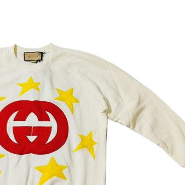 Gucci Classic Double G Star Print Sweatshirt Off-White — фото 10