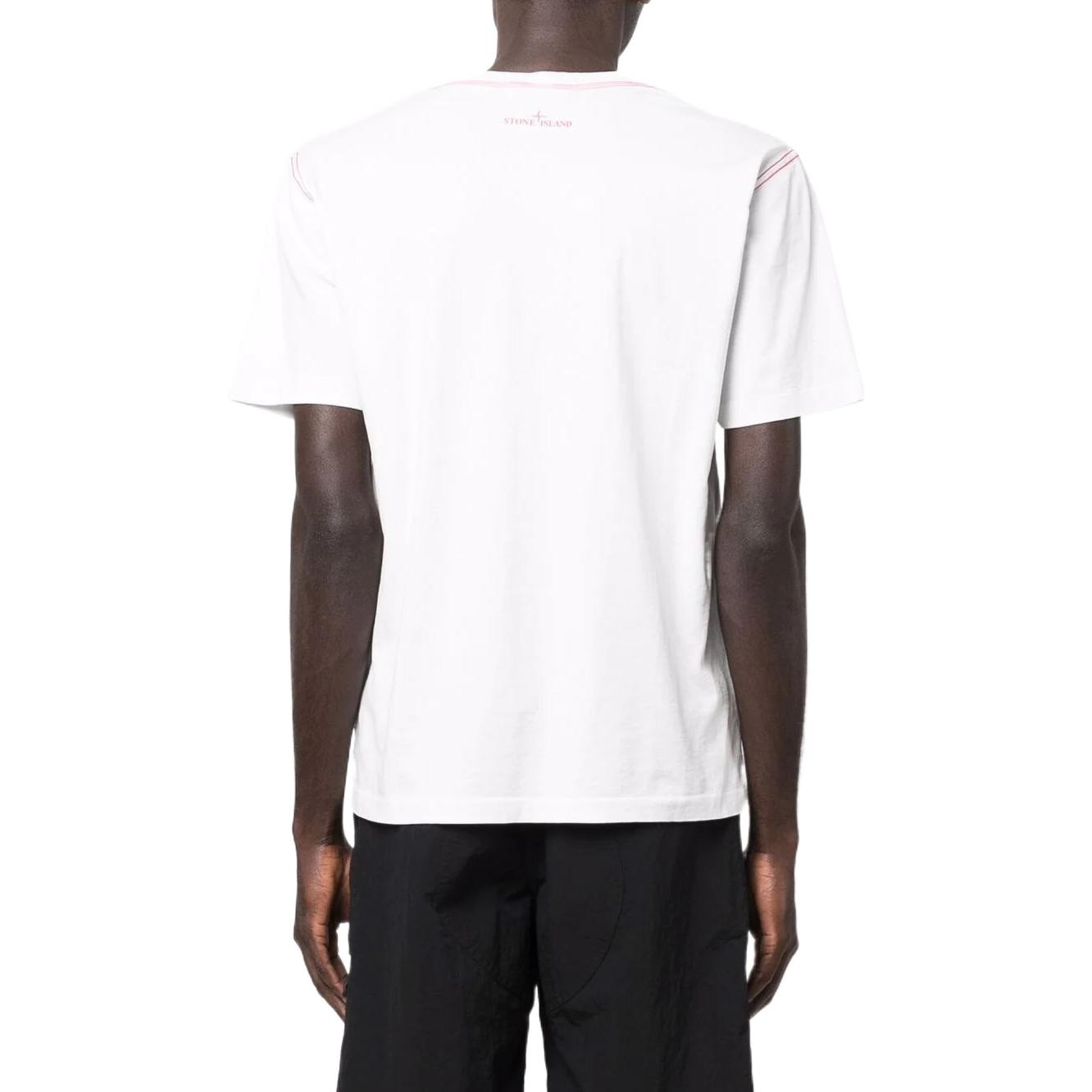 Stone Island SS22 Striped Logo T-Shirt White — фото 3