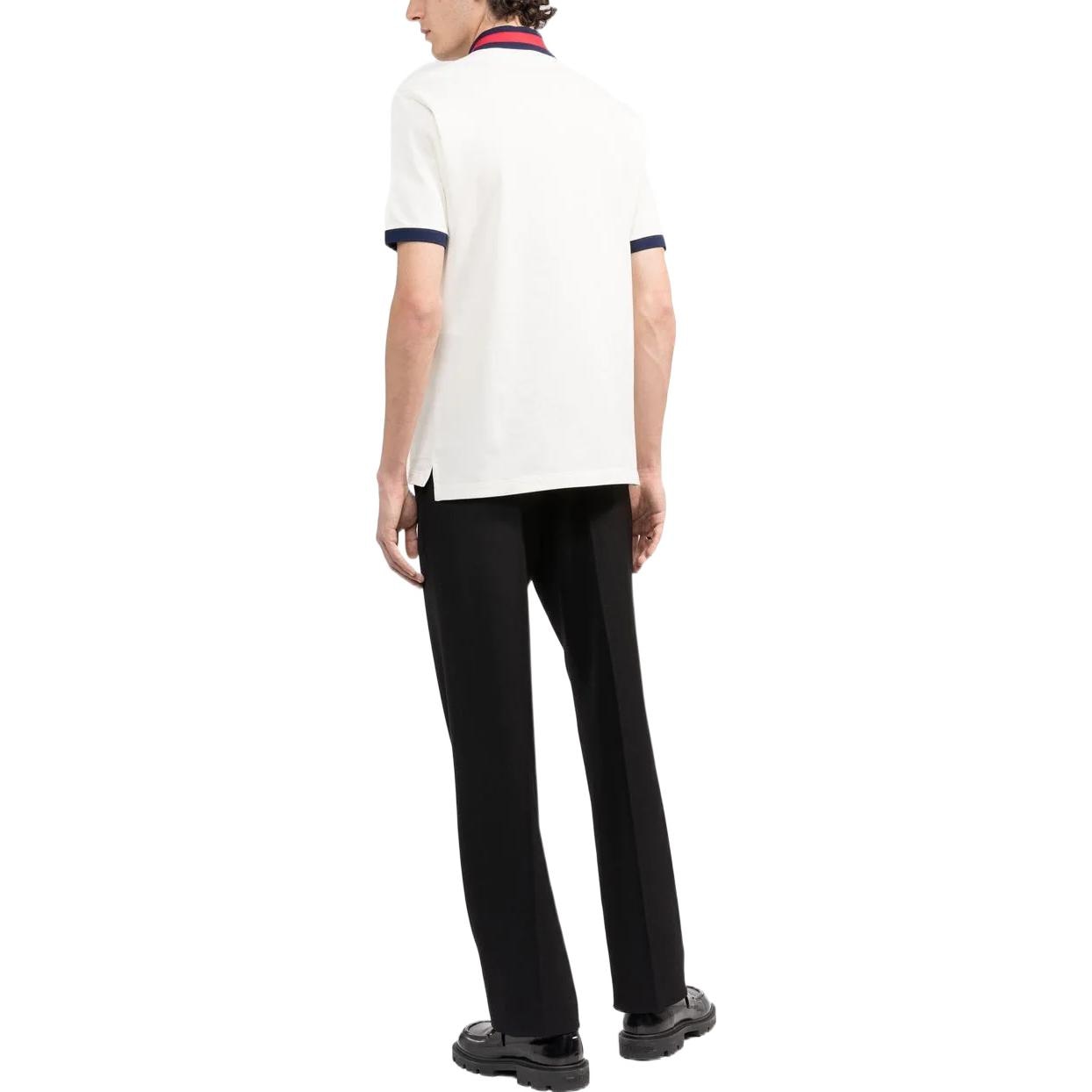 Gucci FW22 Striped Collar Polo White — фото 3