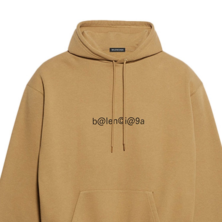 Balenciaga Logo Hoodie Khaki — фото 5