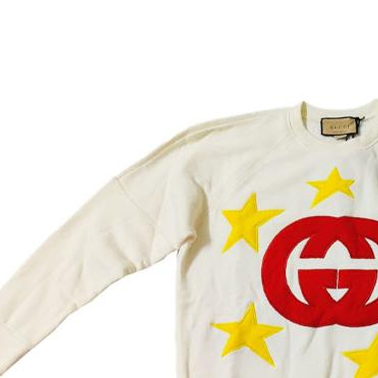 Gucci Classic Double G Star Print Sweatshirt Off-White — фото 9