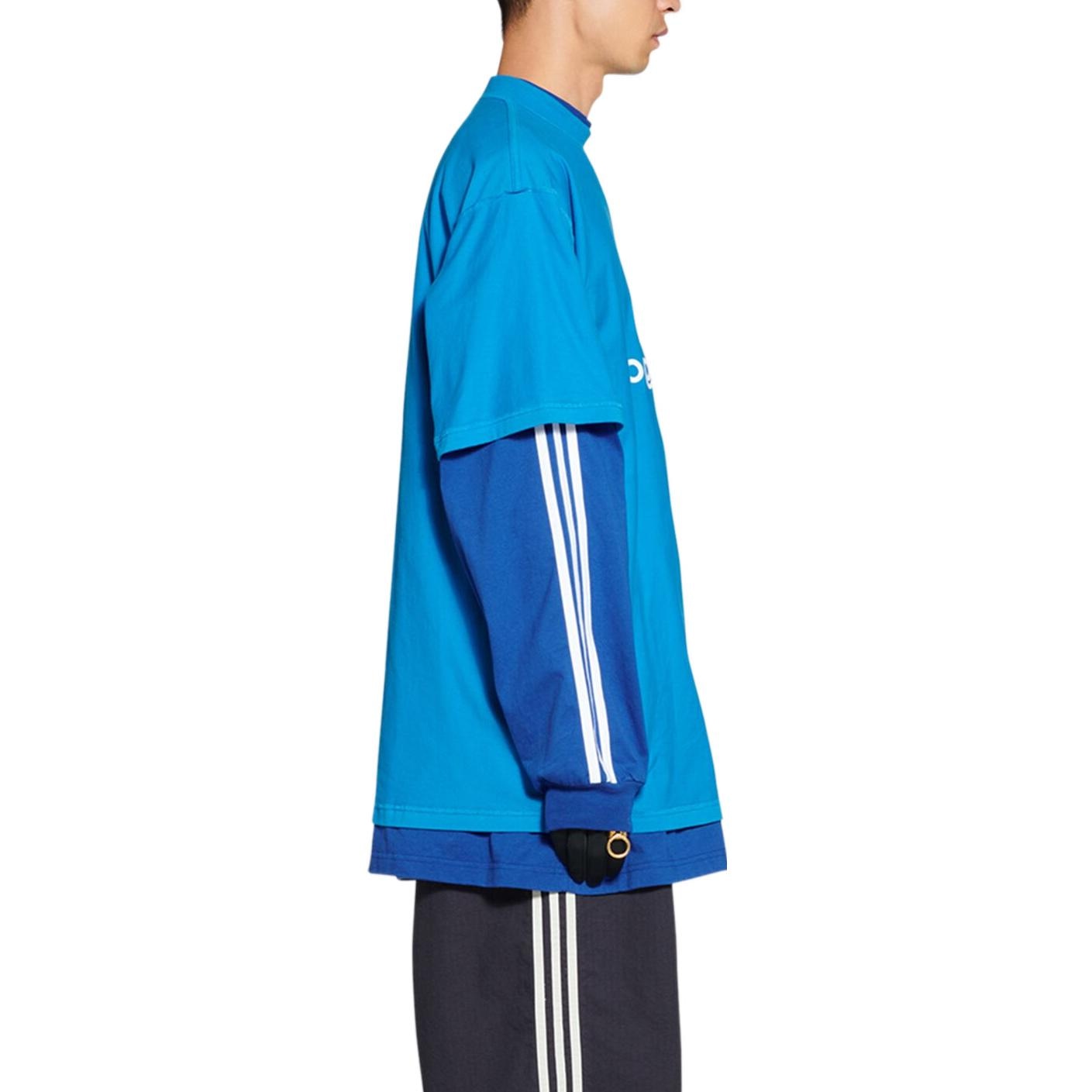 Balenciaga x Adidas Logo T-Shirt Blue — фото 4