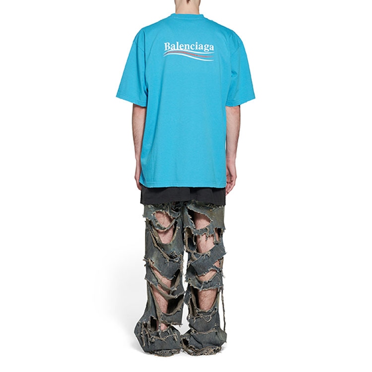 Balenciaga SS23 Logo T-Shirt Blue — фото 8