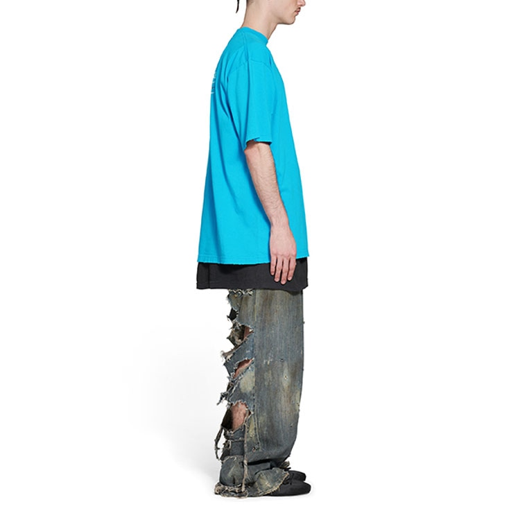 Balenciaga SS23 Logo T-Shirt Blue — фото 9
