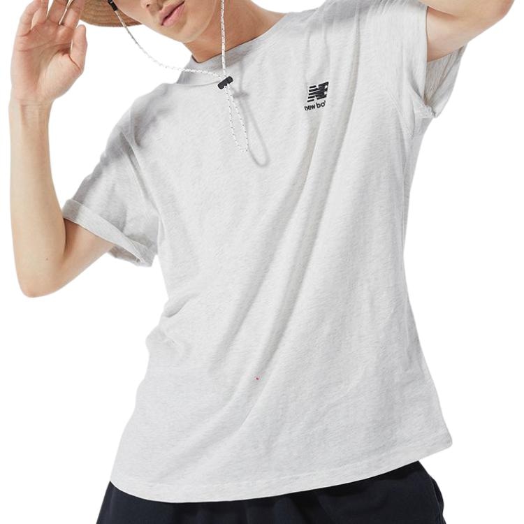 New Balance Logo Embroidered Knit Tee Gray — фото 2