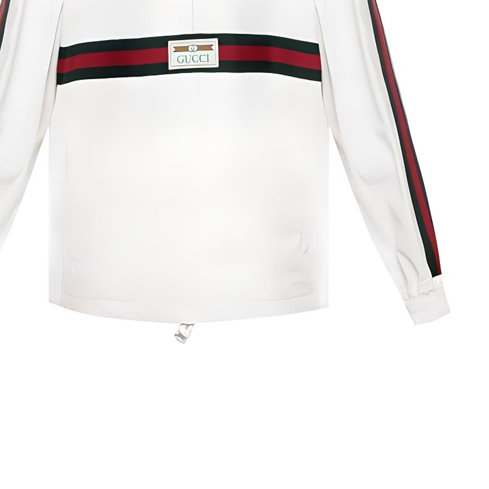 Gucci Logo Half-Zip Hooded Jacket Off-White — фото 5