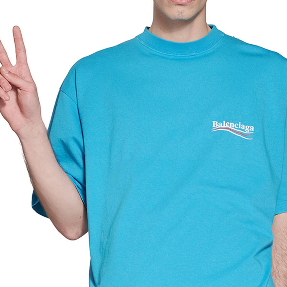 Balenciaga SS23 Logo T-Shirt Blue — фото 10