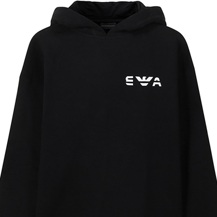 Emporio Armani Fleece Hoodie Black — фото 4