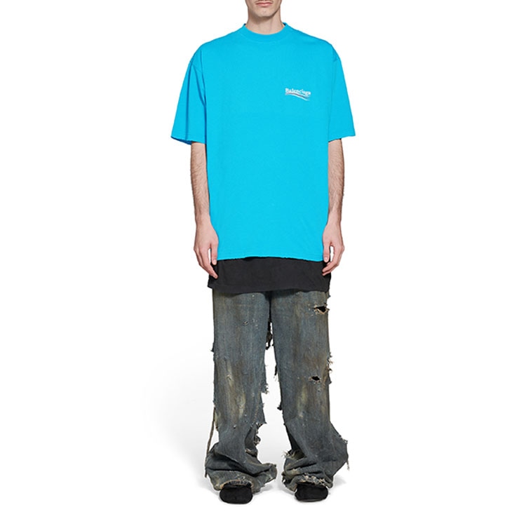 Balenciaga SS23 Logo T-Shirt Blue — фото 7