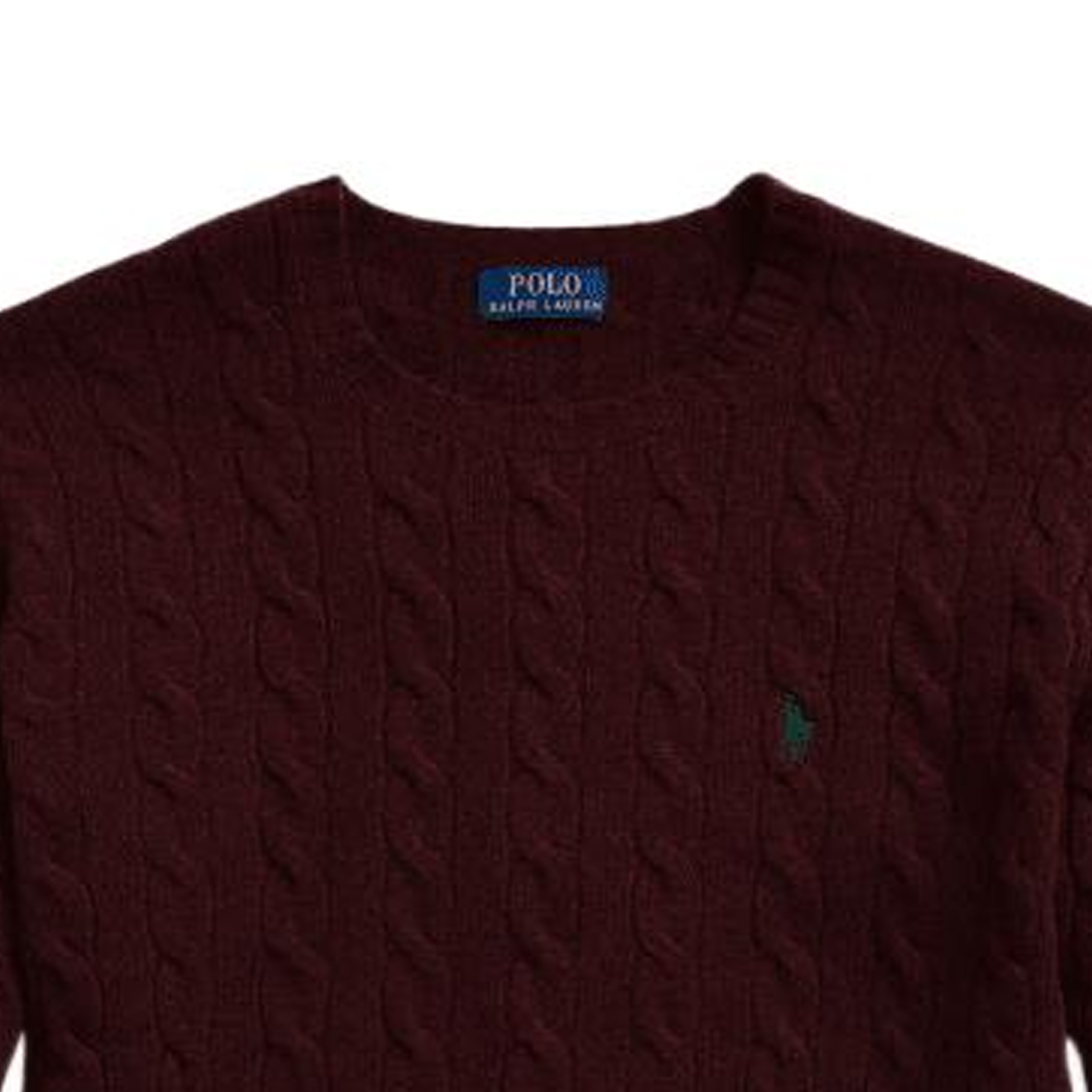 Polo Ralph Lauren FW22 Crewneck Cable Knit Sweater Red Brown — фото 4