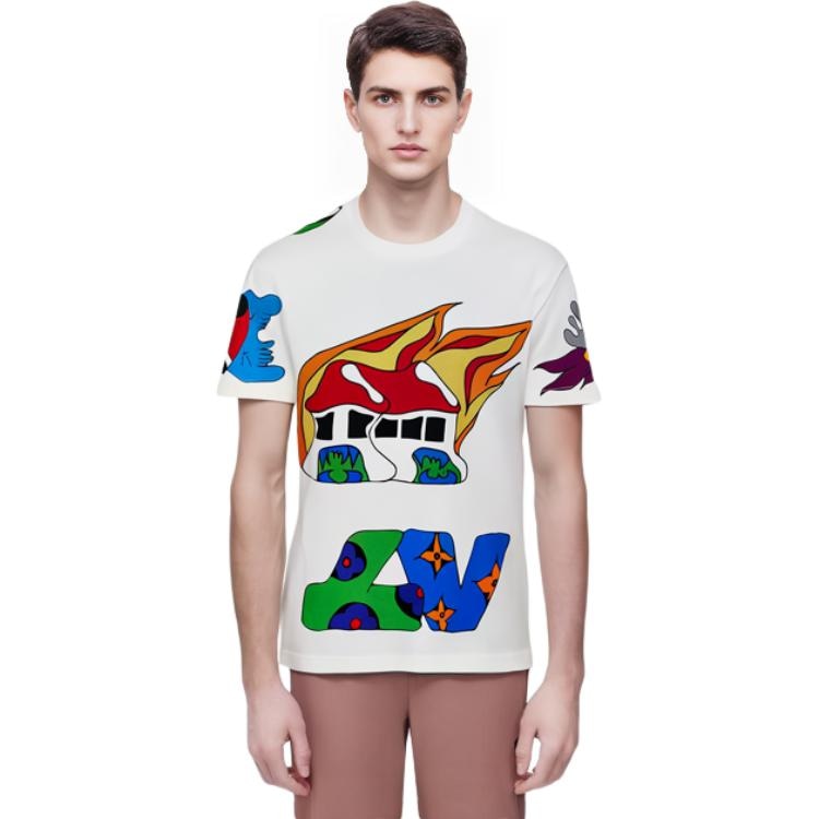 Louis Vuitton SS21 Cartoon Logo T-Shirt White — фото 5