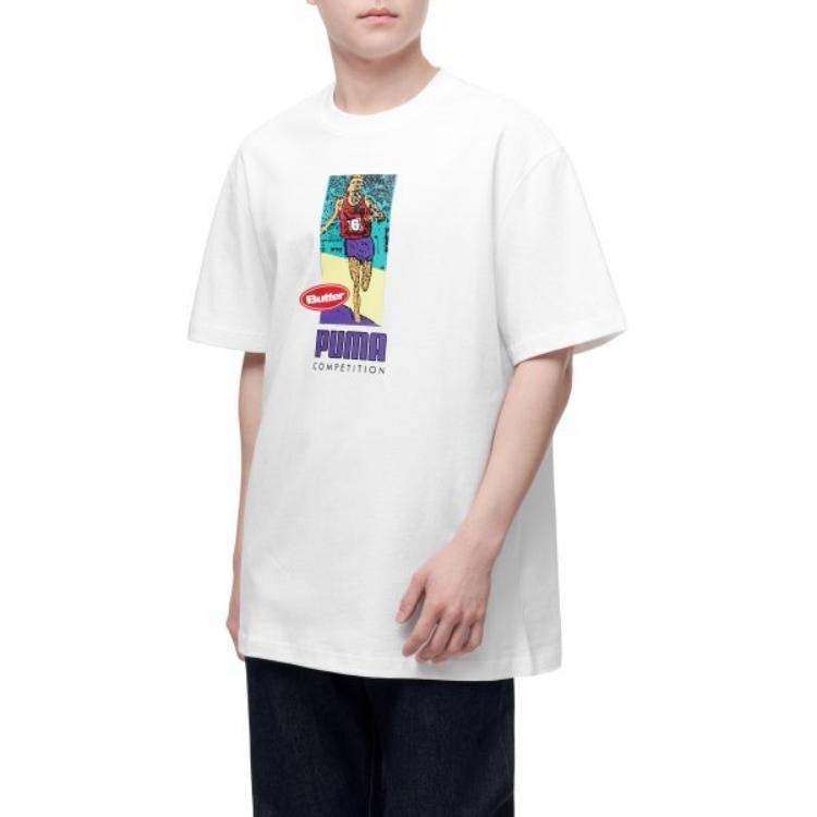 Puma x BUTTER GOODS Logo T-Shirt White — фото 5