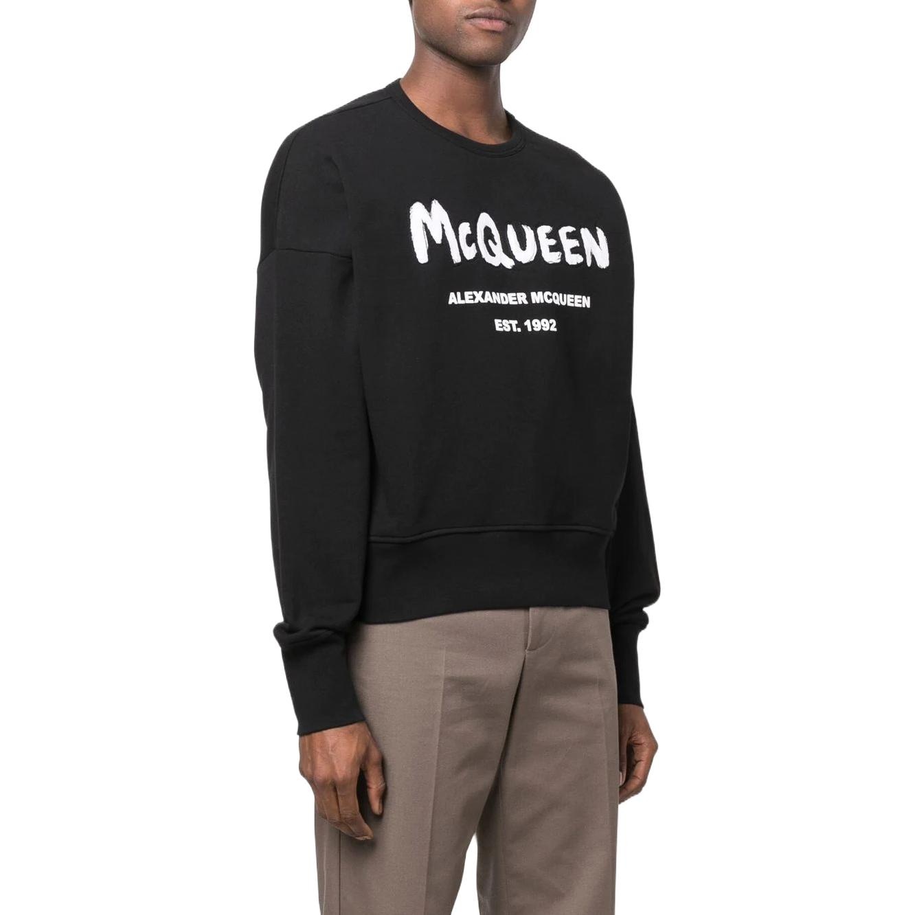 Alexander McQueen SS22 Logo Crewneck Sweatshirt Black — фото 4