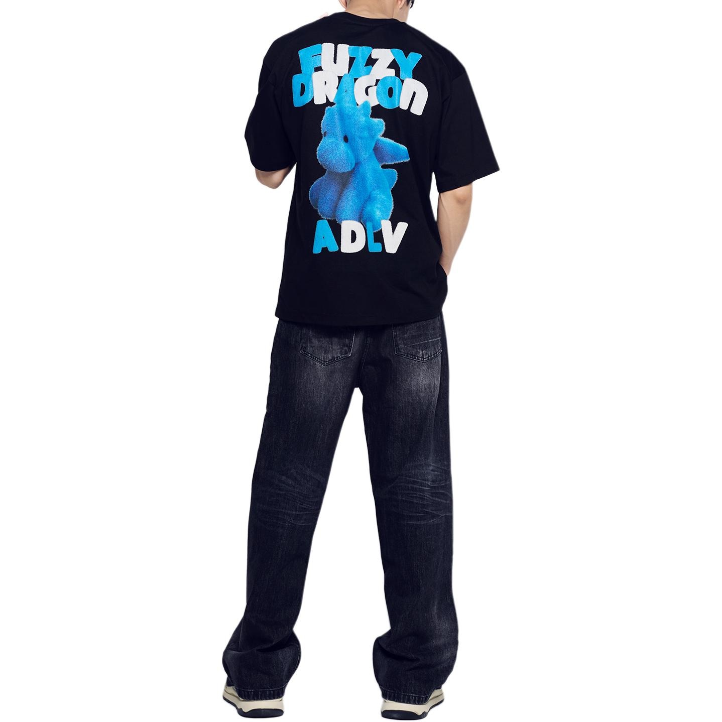 Acme De La Vie ADLV Fuzzy Font Dragon Crew Neck T-Shirt Black — фото 3