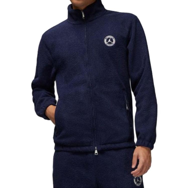 Jordan x UNION 23SS Wool Blend Zip Jacket Navy — фото 4
