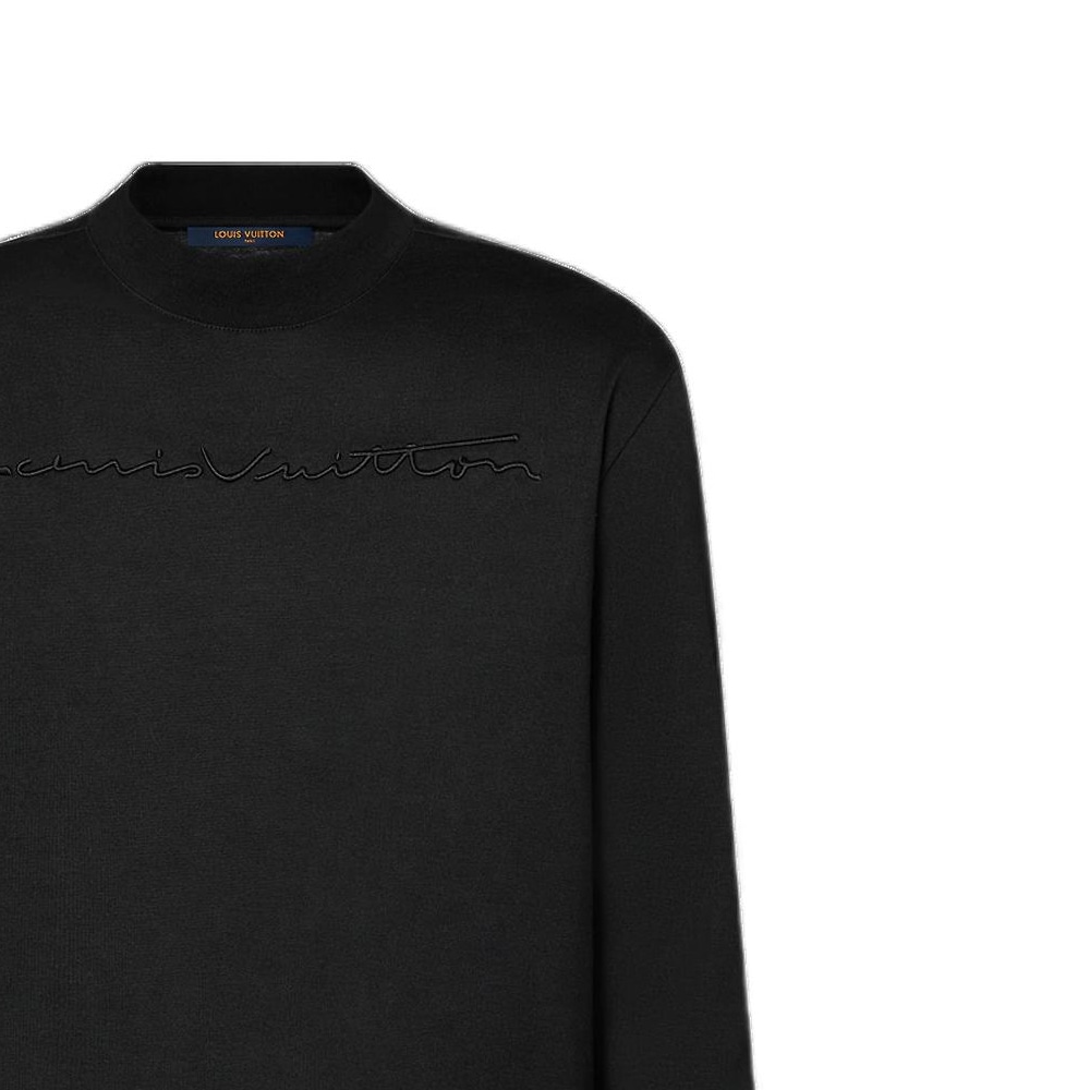 Louis Vuitton SS23 Embroidered Crewneck Tee Black — фото 6
