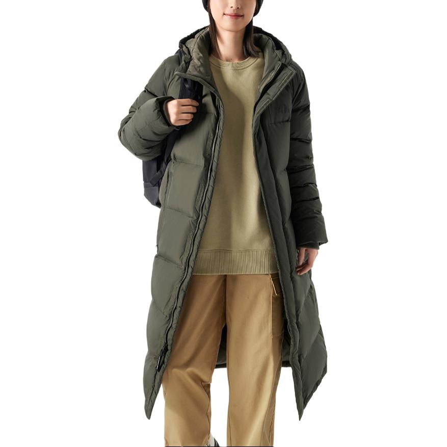 The North Face Logo Zip Hoodie Down Jacket Green — фото 1