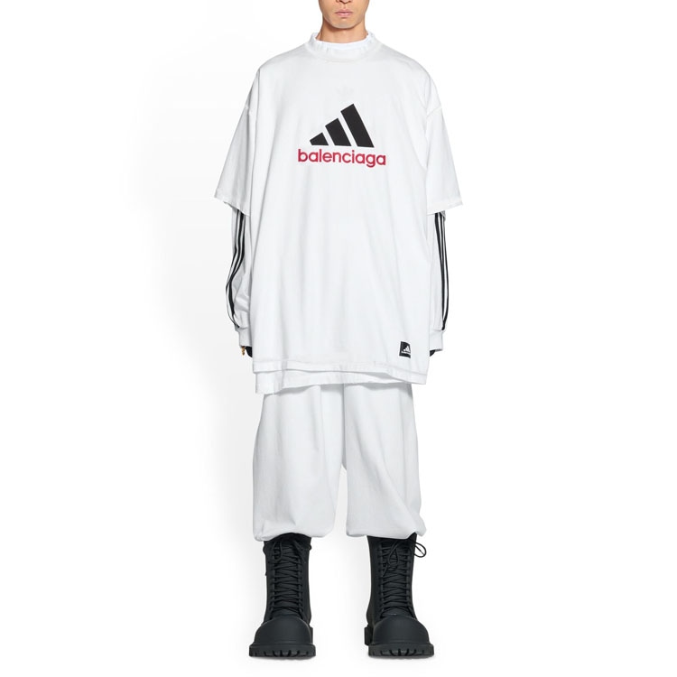 adidas originals Balenciaga x Adidas Logo T-Shirt White — фото 5