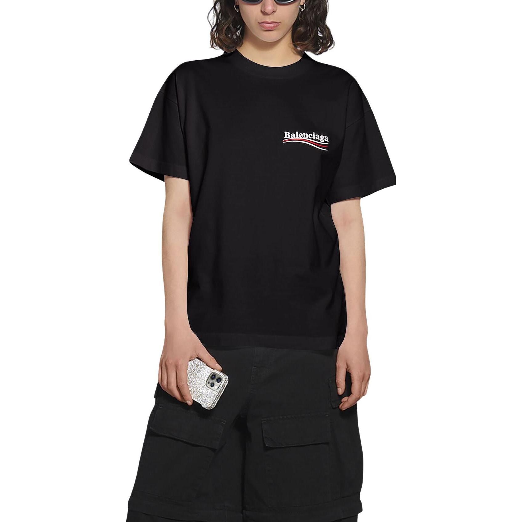 Balenciaga Logo Crewneck T-Shirt Black — фото 4