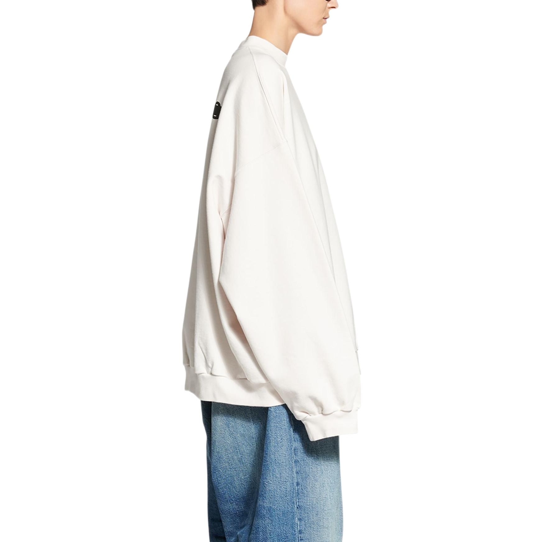 Balenciaga FW22 Logo Crewneck Sweatshirt Cream — фото 4