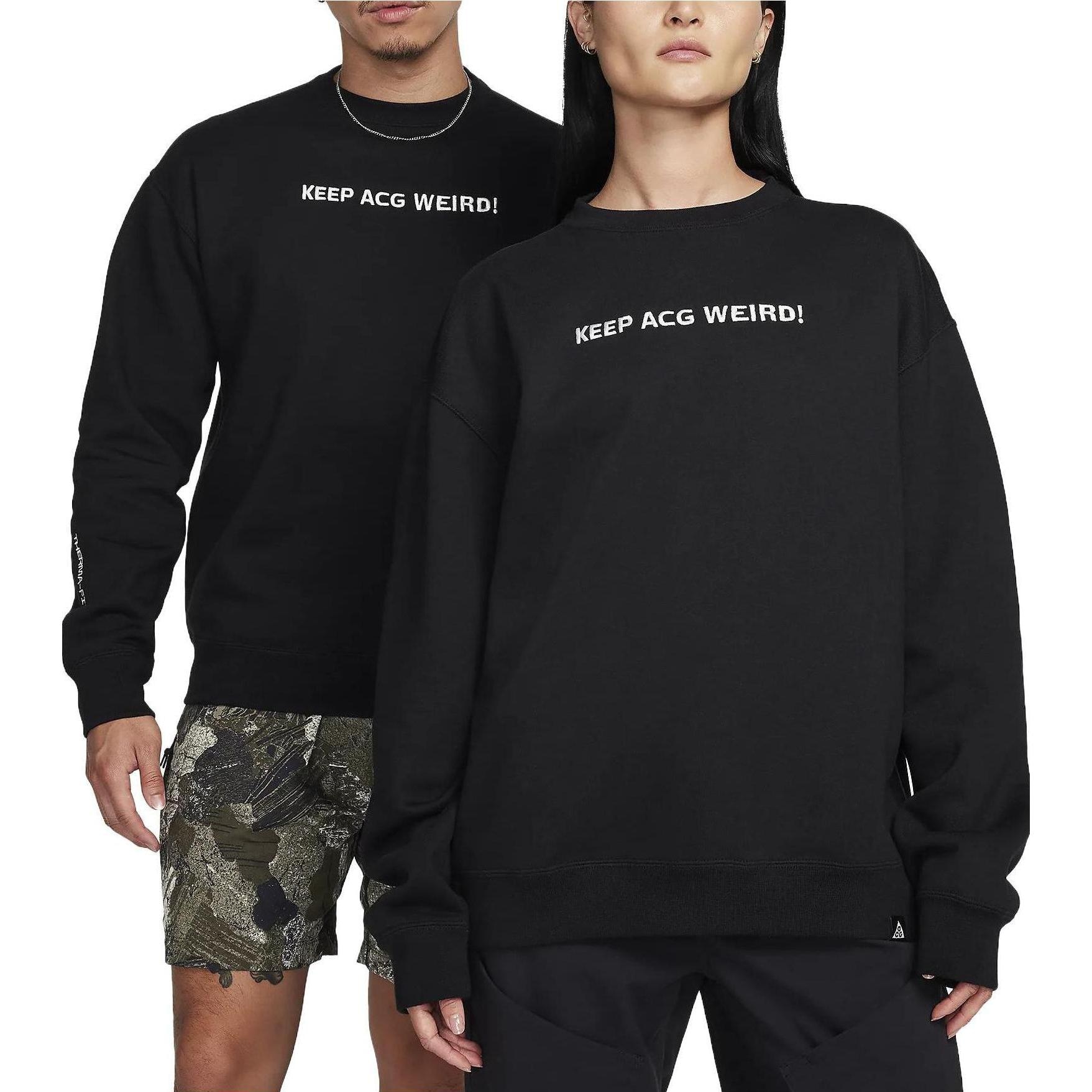 Nike Printed Crew Long Sleeve Tee Black — фото 5