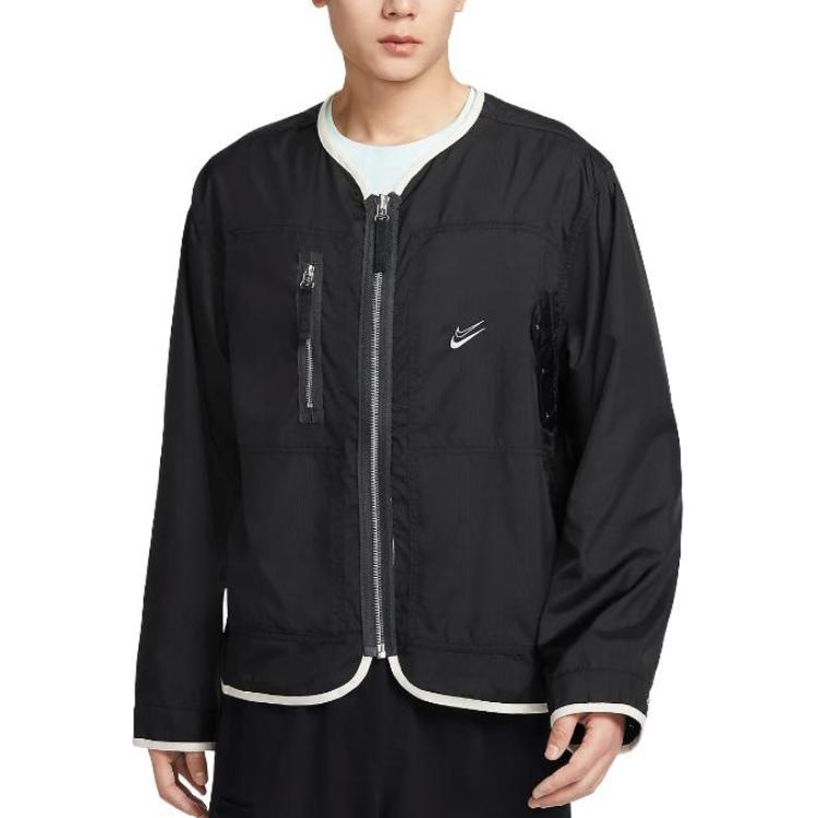 Nike V-Neck Zip Jacket Black — фото 3