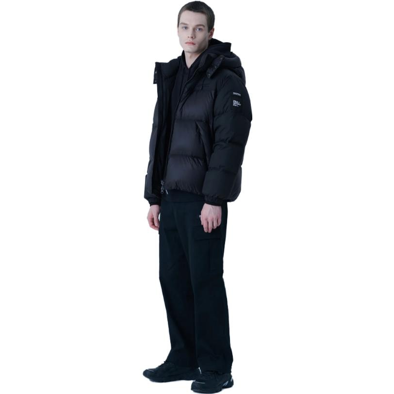 FILA Solid Color Hoodie Down Jacket Black — фото 3