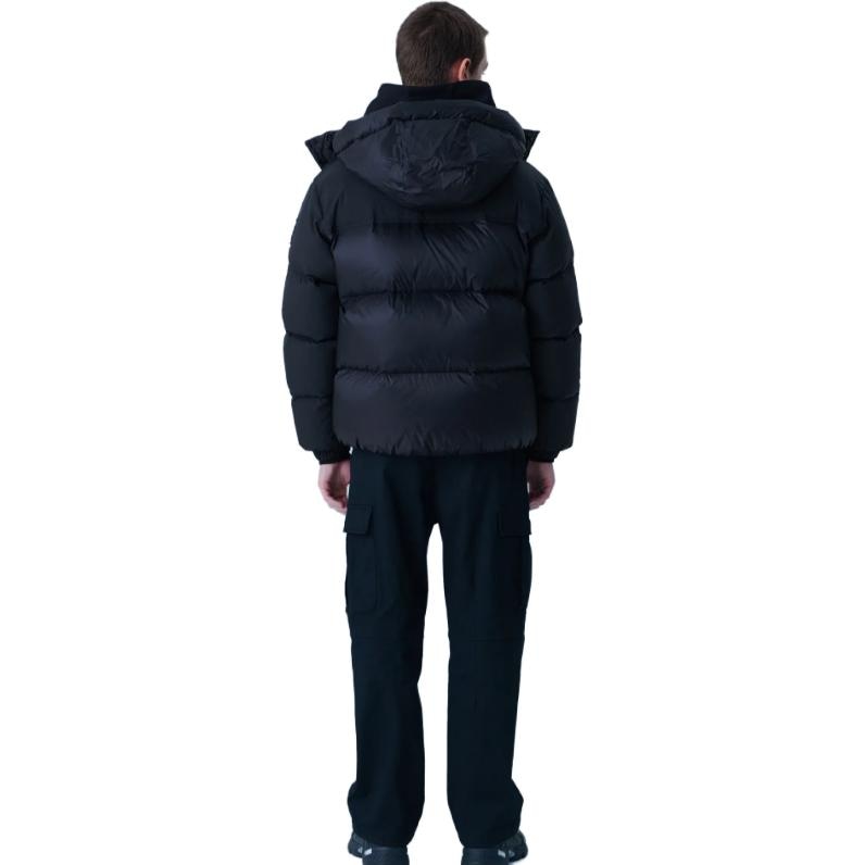 FILA Solid Color Hoodie Down Jacket Black — фото 4