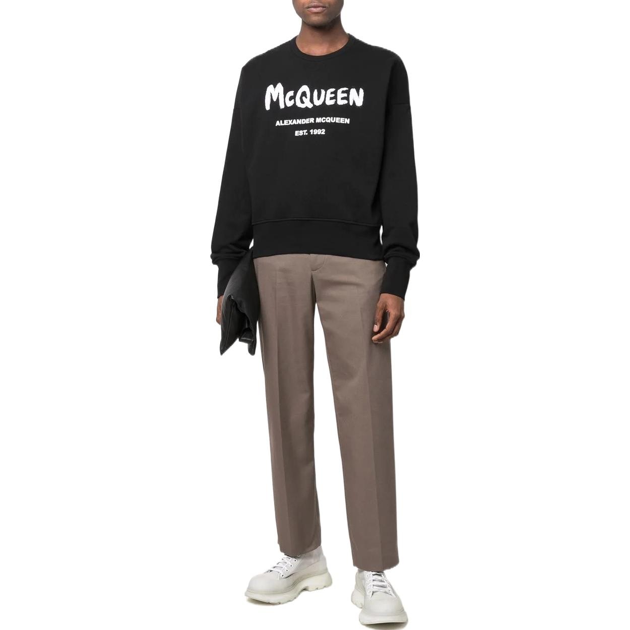 Alexander McQueen SS22 Logo Crewneck Sweatshirt Black — фото 2
