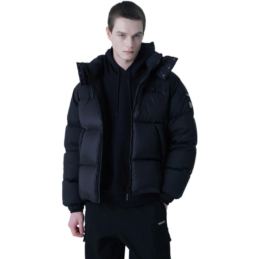FILA Solid Color Hoodie Down Jacket Black — фото 2