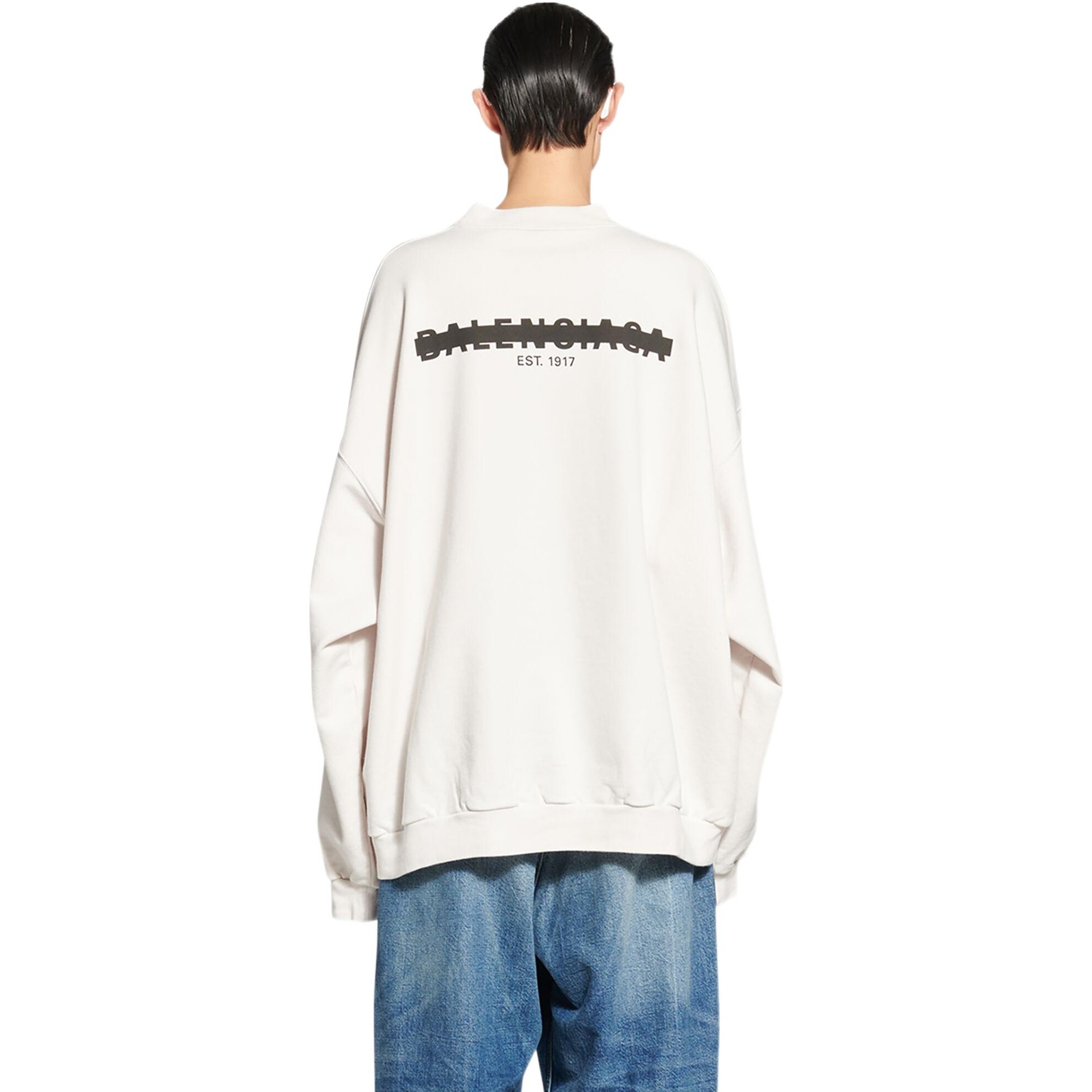 Balenciaga FW22 Logo Crewneck Sweatshirt Cream — фото 3