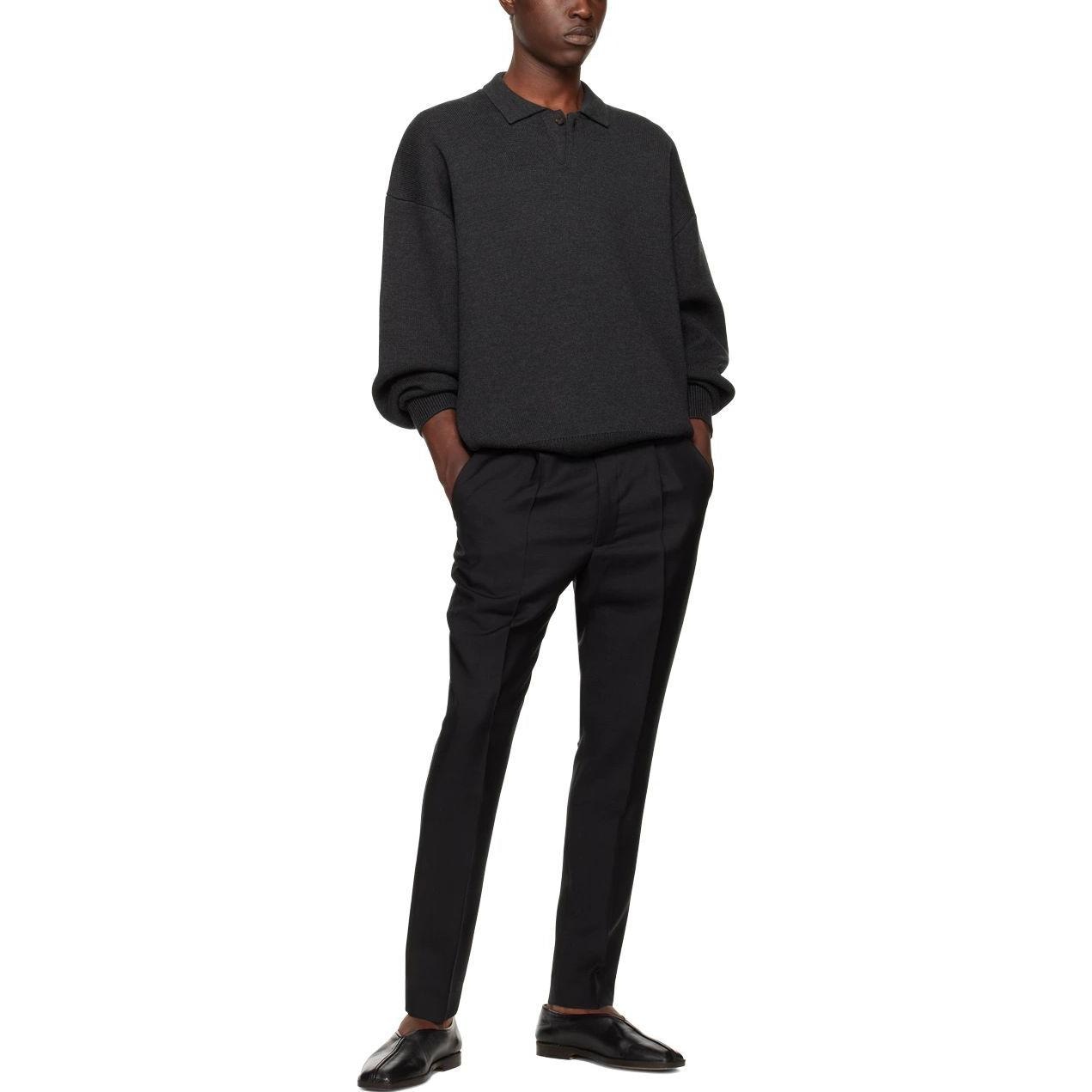 Fear Of God SS23 Eternal Knit virgin wool Polo Black heathe Polo — фото 2