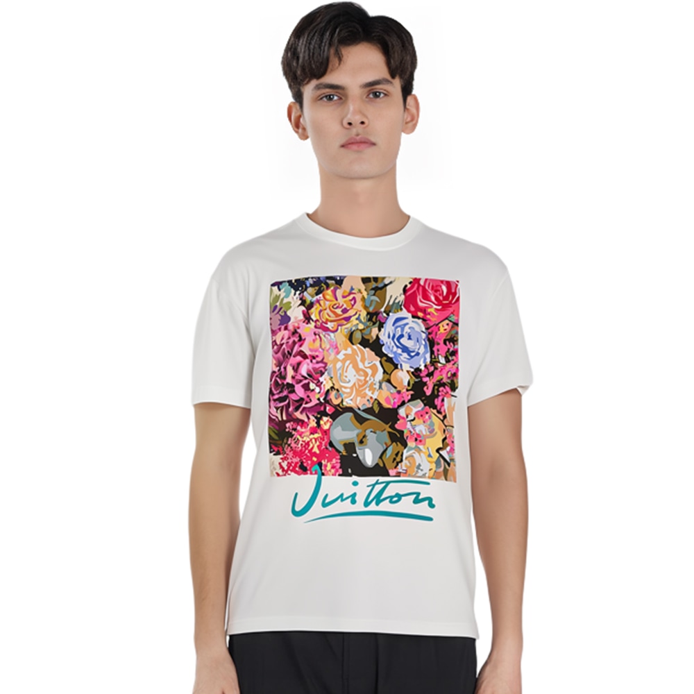 Louis Vuitton FW22 Floral Lettering Tee White — фото 7