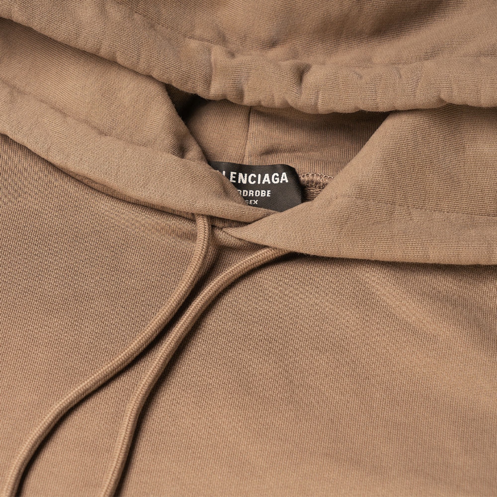 Balenciaga SS22 Logo Hoodie Brown — фото 3