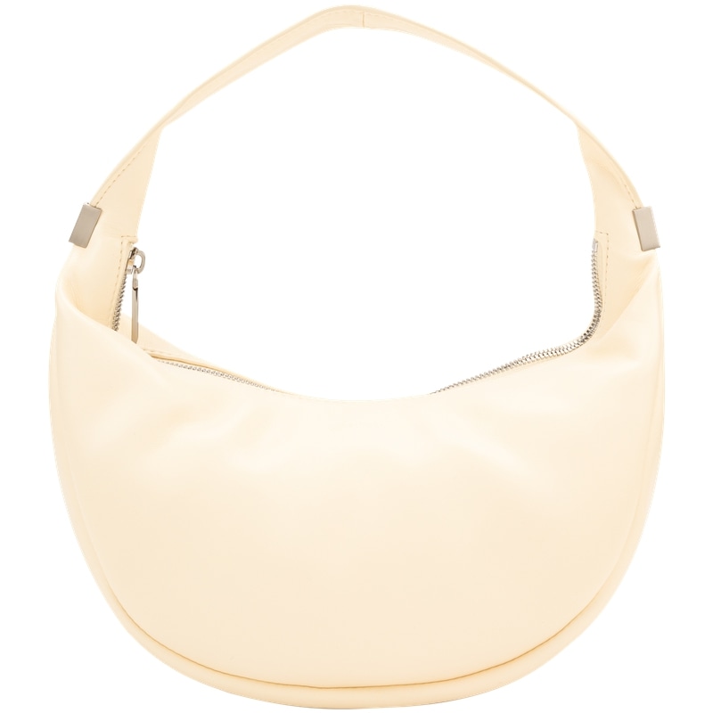 Calvin Klein Pleated Zipper Shoulder Bag Vanilla White