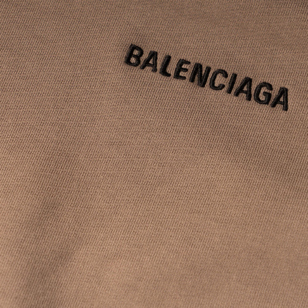 Balenciaga SS22 Logo Hoodie Brown — фото 4