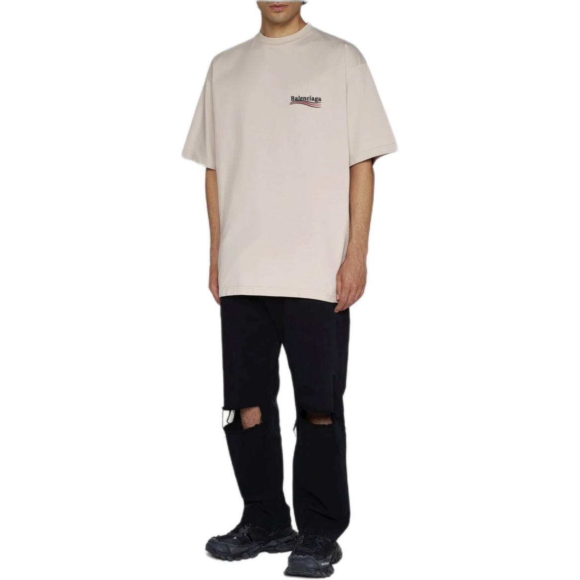 Balenciaga FW23 Logo T-Shirt Beige — фото 1