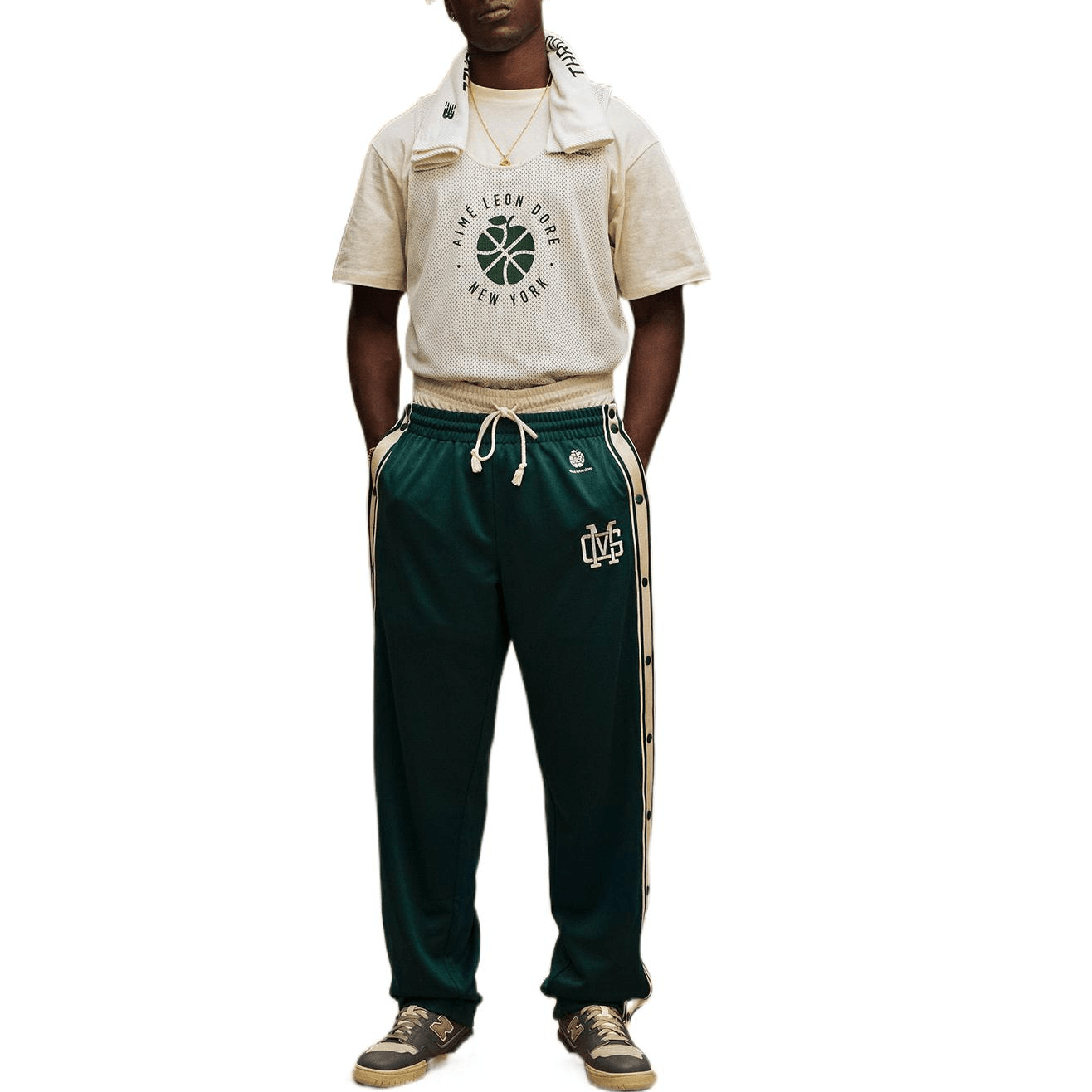 New Balance x Aime Leon Dore Warm-Up Pants Green — фото 1