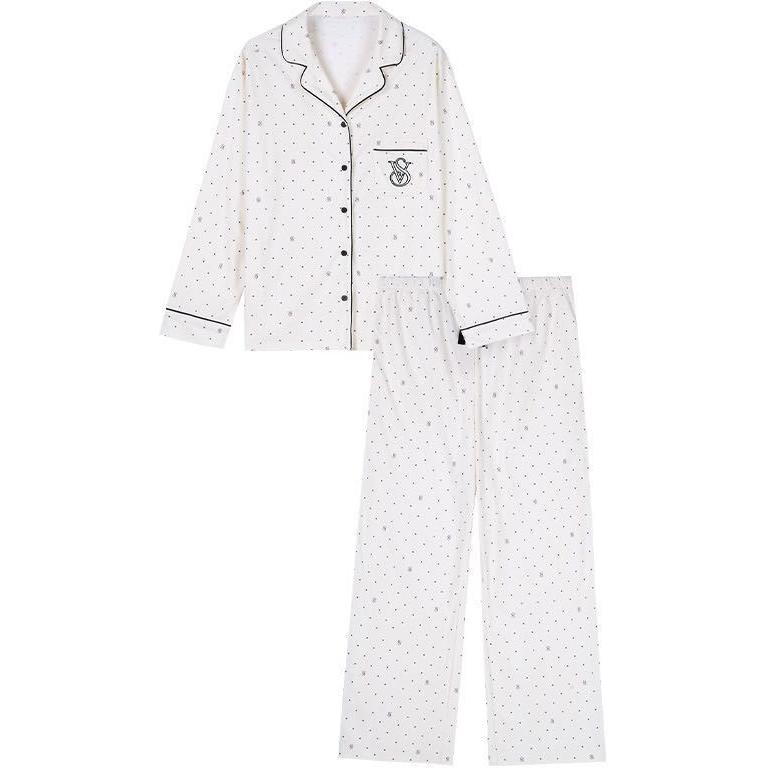 Victoria's Secret/维多利亚的秘密 Victoria's Secret The Mix Pajama Set Coconut White