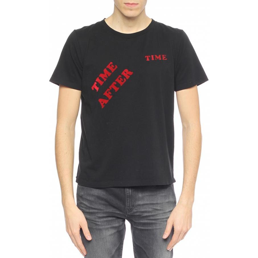 Saint Laurent Logo Embroidered T-Shirt Black — фото 2